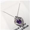 Image 2 : Silver Natural Amethyst 18" Necklace (~Size )(Ring is resizable for $40) (~length inches), Suggested