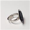 Image 3 : Silver Black Onyx Ring (~Size ADJUSTABLE)(Ring is resizable for $40) (~length inches), Suggested Ret
