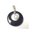 Image 1 : Silver Black Onyx And Fresh Water Pearl Pendant (~Size )(Ring is resizable for $40) (~length inches)
