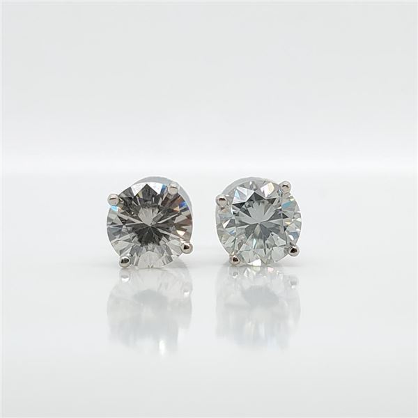 14K White Gold White Moissanite(1.28ct) Earrings $1205
