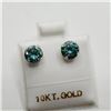 Image 1 : 10K White Gold Vivid Greenish Blue Moissanite(1.5ct) Earrings $1500
