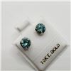 Image 2 : 10K White Gold Vivid Greenish Blue Moissanite(1.5ct) Earrings $1500
