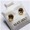 Image 2 : 10K Yellow Gold Citrine(1.2ct) Earrings (~Size )(Ring is resizable for $40) (~length inches), Made i