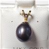 Image 1 : 14K Yellow Gold Fresh Water Pearl 7-8Mm Pendant (~Size )(Ring is resizable for $40) (~length inches)