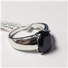Image 3 : Silver Black Sapphire(3.1ct) Ring (~Size )(Ring is resizable for $40) (~length inches), Suggested Re