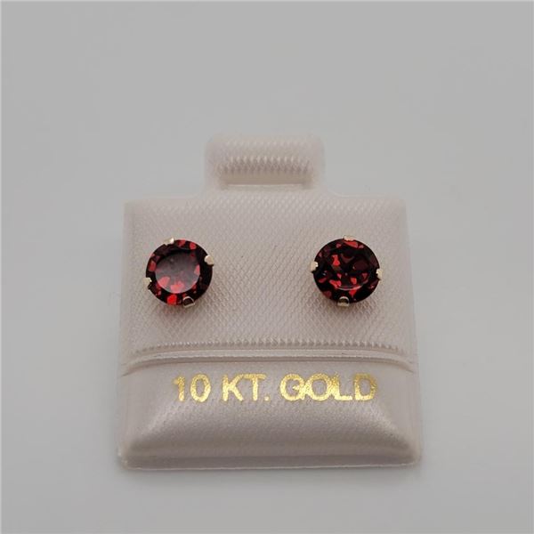 10K White Gold Garnet(2.1ct) Earrings (~Size )(Ring is resizable for $40) (~length inches), Made in 
