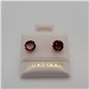 Image 1 : 10K White Gold Garnet(2.1ct) Earrings (~Size )(Ring is resizable for $40) (~length inches), Made in 