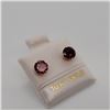 Image 2 : 10K White Gold Garnet(2.1ct) Earrings (~Size )(Ring is resizable for $40) (~length inches), Made in 