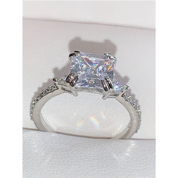Princess cut .90 Carat Solitaire Vera Wang Styled Engagement ring size 7