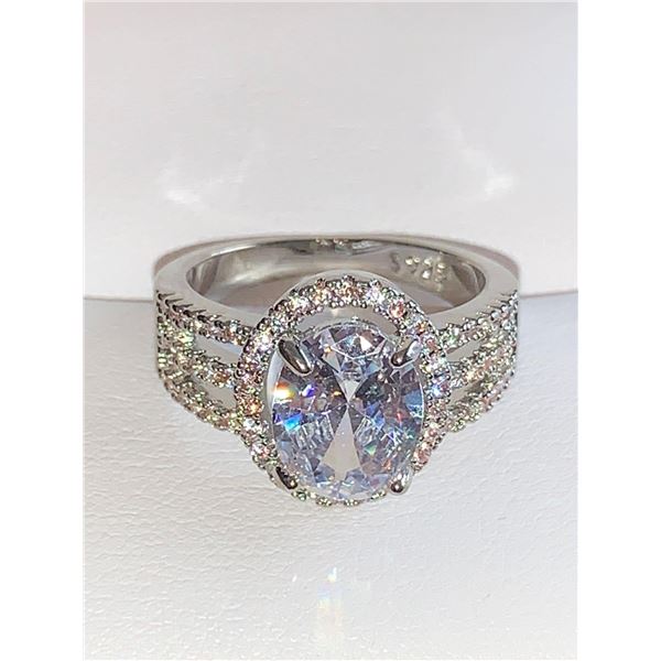 Ladies Oval Cut 2.0 Carat Solitaire Promise ring multi stone band size 7