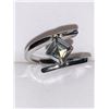 Image 2 : Princess Cut .85 Carat Solitaire Euro Style Bezel Set Engagement ring ladies size 7
