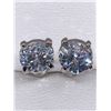 Image 2 : Silver .925 brilliant cut 1.0 carat solitaire stud earring set