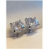 Image 3 : Silver .925 brilliant cut 1.0 carat solitaire stud earring set