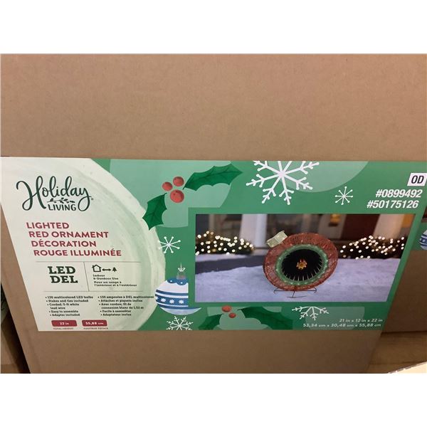 Holiday Living 21" LED Lighted Red Ornament