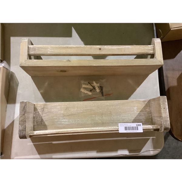 Set of 2 Wooden Floating Wall Shelves