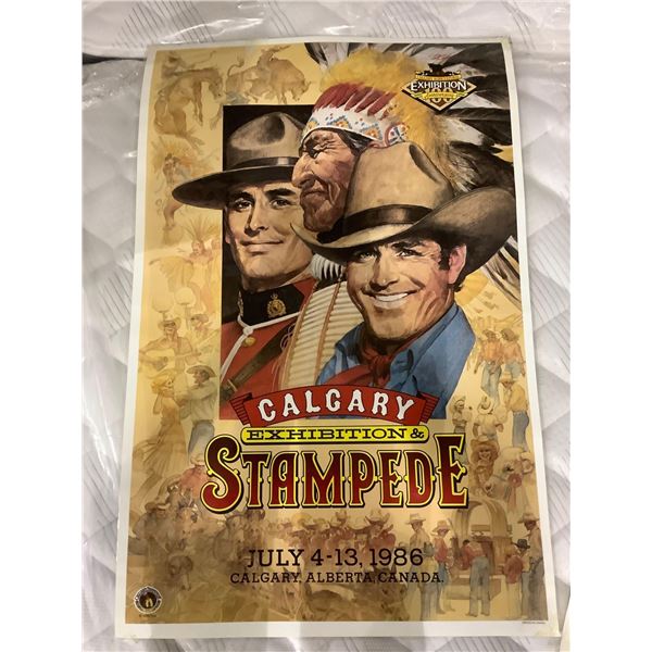 Laminated 1986 Calgary Stampede Poster - Vintage