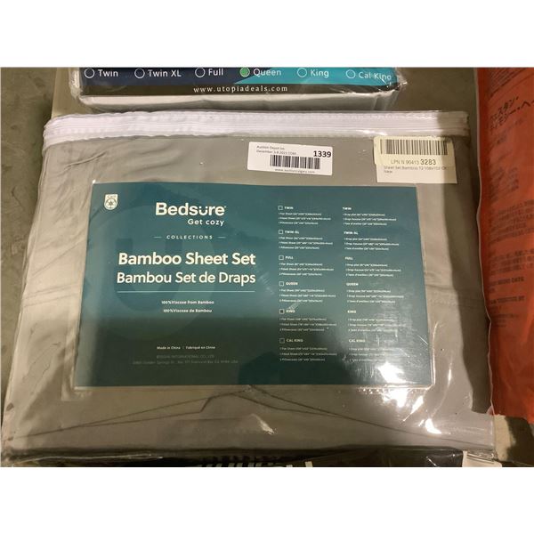 Bed Sure Bamboo Sheet Set - Gray - King Size