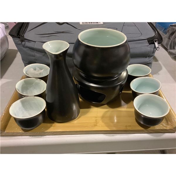 Ceramic Sake Set with Full Zip Travel Case
