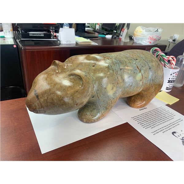 Soapstone Bear Carving, Made by a Veteran (Weighs Around 40lbs)