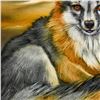 Image 2 : Martin Katon, "Grey Fox Puppy" Original Oil Painting on Canvas Hand Signed with Letter of Authentici