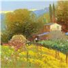 Image 2 : Ming Feng, "Daisy Garden" Original Oil Painting on Canvas, Hand Signed with Letter of Authenticity.