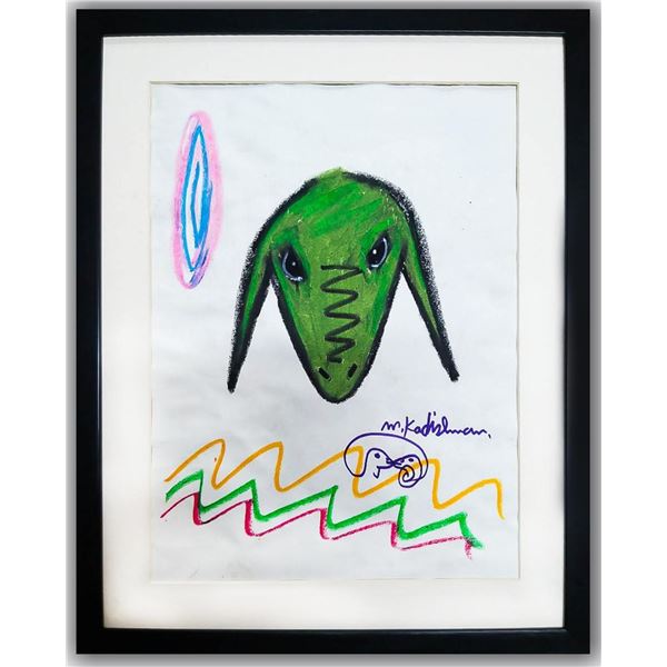 Menashe Kadishman- Pastel on Paper "Untitled"