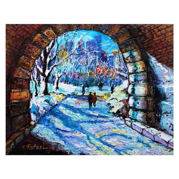 Yana Rafael, "Tunnnel of Love" Hand Signed Original Painting on Canvas with COA.