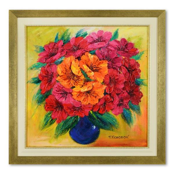 Yana Korobov, Framed Original Acrylic Painting on Canvas, Hand Signed with Letter Authenticity.