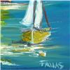 Image 2 : Elliot Fallas, "Sea Side Sail" Original Oil Painting on Canvas, Hand Signed with Letter of Authentic