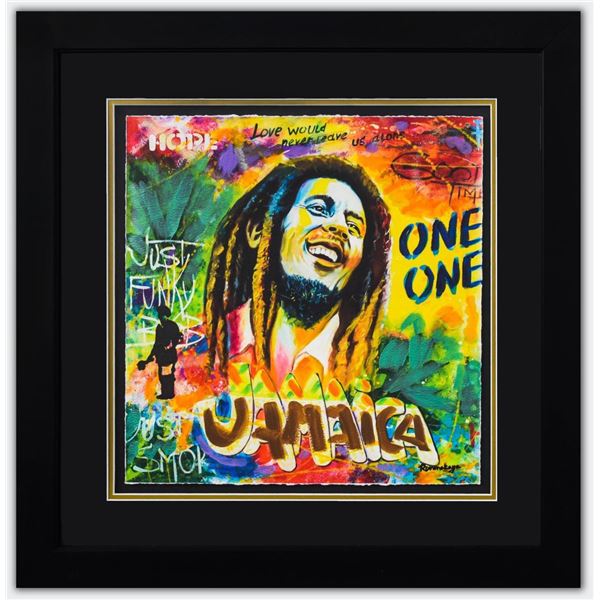 Nastya Rovenskaya- Original Mixed Media on Paper "Bob Marley"