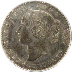 Newfoundland 10 Cents 1873 PCGS AU-55