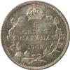 Image 2 : Canada 5 Cents 1908 Small 8 ICCS MS-64