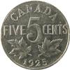 Image 2 : Canada Five Cents 1925 ICCS VF-20