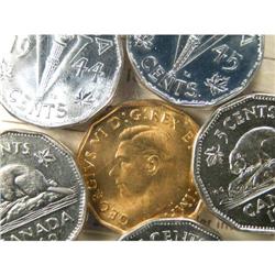 1942-1952. Nine pieces, all Choice Unc