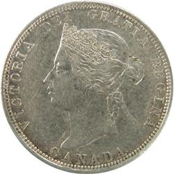 Canada 25 Cents 1875H ICCS EF-45
