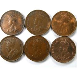1927, 1928, 1929, 1931, 1932, 1933. Unc