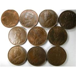 1911-1920 ten pieces, AU and Unc