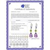Image 2 : Genuine 11 ctw Amethyst & Peridot Earrings 14KT Rose Gold - REF-39Y3F