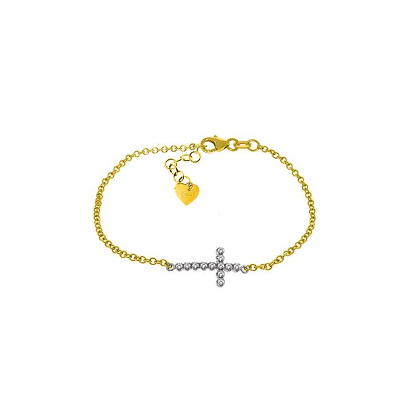 Genuine 0.18 ctw Diamond Anniversary Bracelet 14KT Yellow Gold - REF-61V8W