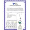 Image 2 : Genuine 4.5 ctw Pearl & Emerald Necklace 14KT White Gold - REF-22Z2N