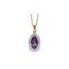 Image 1 : Genuine 1.80 ctw Amethyst & Diamond Necklace 14KT Rose Gold - REF-61F6Z