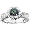 Image 1 : 1.50 CTW Mystic Topaz & Diamond Ring 14K White Gold - REF-91V8R