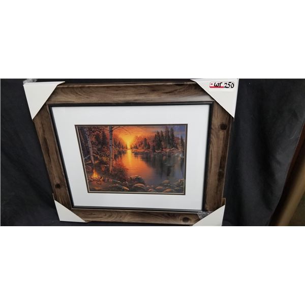 FRAMED SUNSET PRINT 27"W X 23"H BY DERK