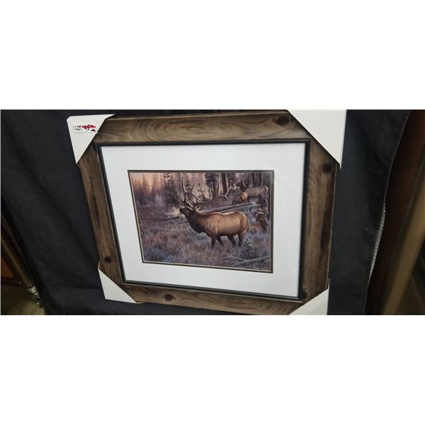 FRAMED ELK HEAD PRINT BY CYNTHIE FISHER 27"W X 23"H