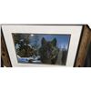 Image 2 : FRAMED BLACK WOLF PRINT 29"W X 23"H