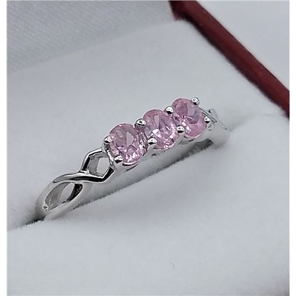 Sterling Silver 4x3mm Pink CZ Ring, W/A $420.00