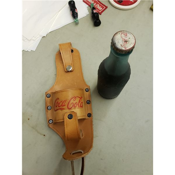 COCA COLA BOTTLE HOLSTER AND FULL BOTTLE