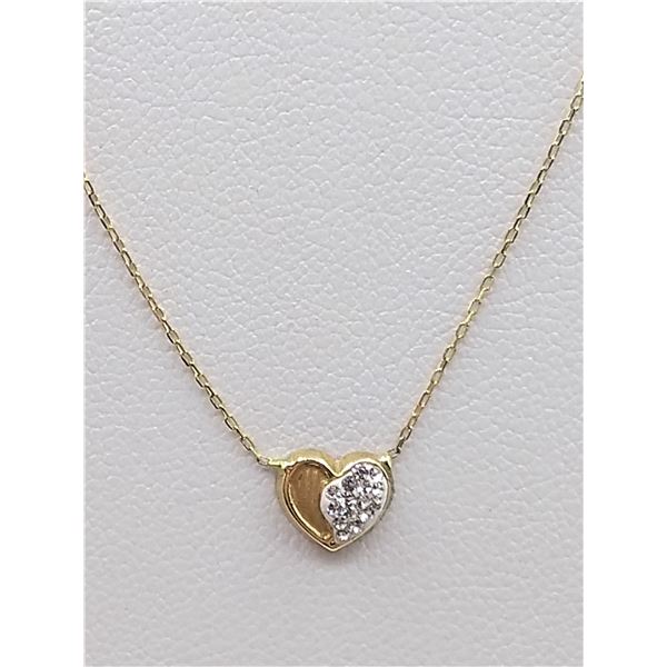 10kt. Yellow Gold CZ heart Adjustable Necklace, W/A $800.00