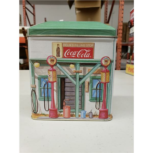 COCA COLA TIN WITH TRIANGULAR LID