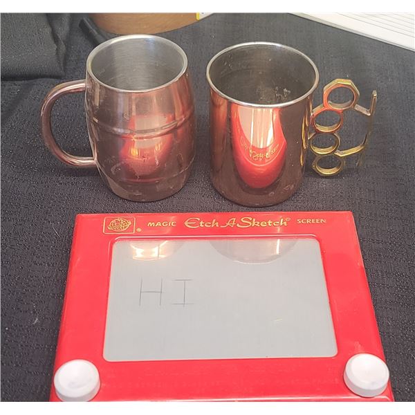 MAGIC ETCH A SKETCH PLUS TWO MUGS